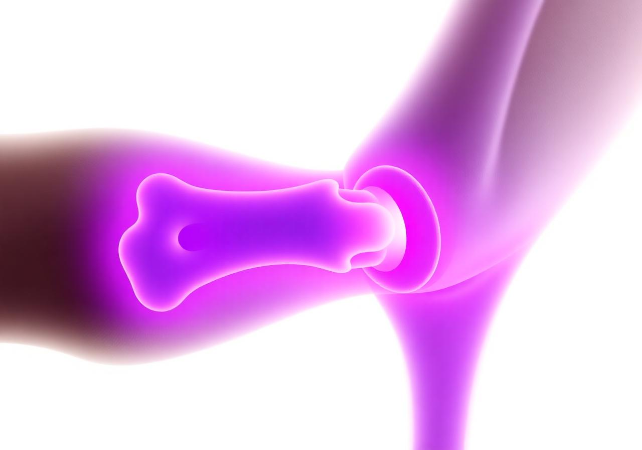 Illustration of a healthy human joint with cartilage support